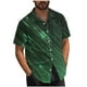 thumbnail image 1 of Mens Casual Manga Corta Botón Abajo Camisas Turndown Cuello Blusa de Impresión, Poliéster Ligero Top de la Moda para el Verano Al Aire Libre Y el Uso Diario, 1 of 6