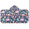 thumbnail image 5 of Yayeee Kids Hooded Towel with Hand Pockets Beach Soft Absorbent Bath Wrap 50 x 23.5 inch, Pink Cartoon Truck Pattern, 5 of 5