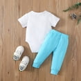 thumbnail image 4 of Douhoow Baby Boy My 1st Easter Outfit Short Sleeve Bowtie Romper Bunny Print Pants 2Pcs Clothes Set, 4 of 8