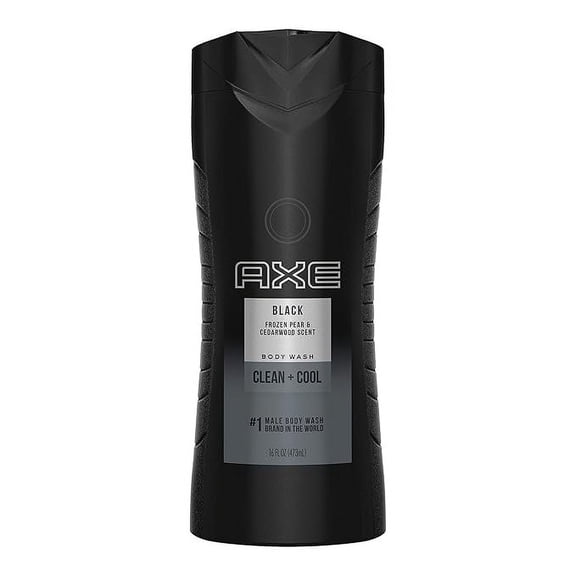 AXE Body Wash 12h Refreshing Scent Cleanser Black Frozen Pear and Cedarwood Men's Body Wash with 100 percent Plant-Based Moisturizers 16 oz Packaging May Vary