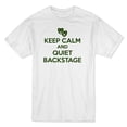 thumbnail image 1 of "Keep Calm And Quiet Backstage" Comedy & Tragedy Masks Image Men's White T-shirt, 1 of 1