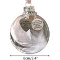 thumbnail image 2 of Dalrosia Clear Christmas Memorial Hanging Ornament Feather Ball, A Piece of My Heart is in Heaven, Sympathy Gift for Loss of Wife Christmas Tree Hanging Pendant 2.4 inch/60 mm for Loved One, 2 of 2
