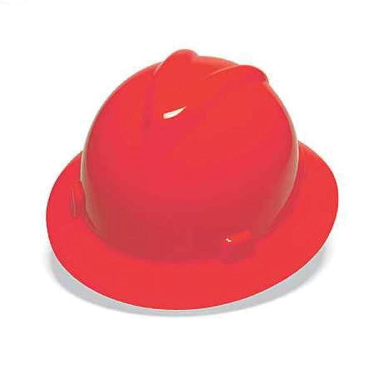 V-Gard Slotted Full Brim Hard Hat, Staz-On Suspension, Type I, Class E, Red 454736