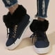 thumbnail image 4 of Botas de nieve para mujer, cortas, largas y peludas, con reborde, para correr, de invierno, estilo vaquero, 4 of 4