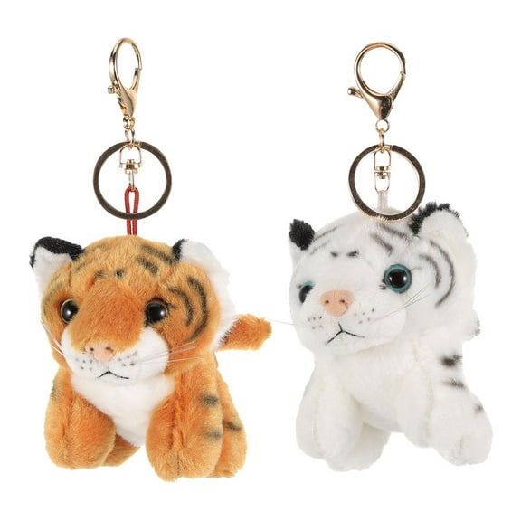 STRANDCHIC 2Pcs Tiger Keychain Plush Soft Small Animal Pendant Handbag Charm Easy to Clean Assorted Color