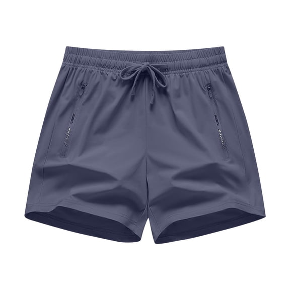 Ecqkame Women's Athletic Shorts Elastic High Waist Drawstring Zipper Pockets Shorts Casual Summer Outdoor Sports Beach Shorts Dark Gray S