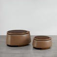 thumbnail image 3 of CHITA Storage Ottoman Set Stone-Shaped Footrest, Single in Brown, 3 of 11