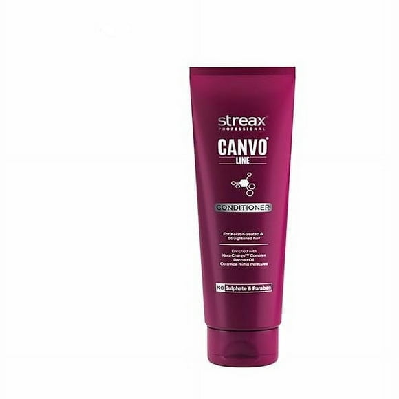 Streax Professional Canvoline Straightening Post Care Conditioner for Women's | Enriched with KeraCharge Complex | Anti Frizzy & Hair Breakage | Tangle Free Hair | Sulphate & Paraben free | 240 gm