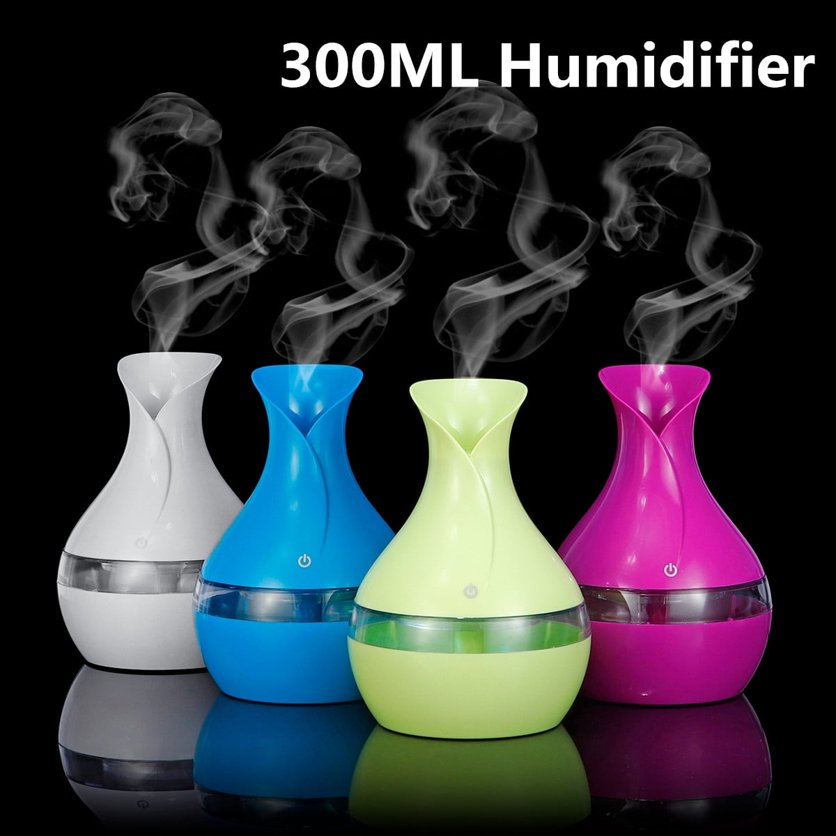 Ultrasonic Cool Mist Humidifiers 7 Color Changing LED Lights Aroma