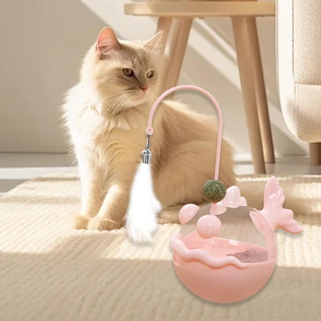 Juguete interactivo para gatos, comedero lento, divertido juguete de ejercicio, varilla de juguete, dispensador de golosinas para gatos de interior Pibk