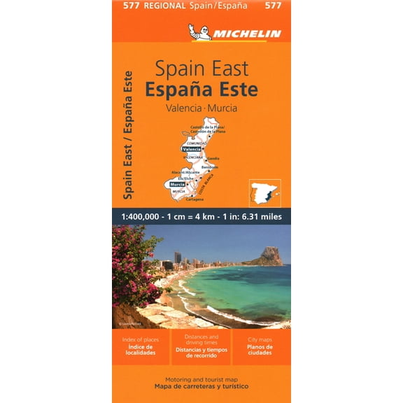 Maps/Regional (Michelin): Michelin Spain: East, Valencia Murcia Map 577 (Edition 11) (Sheet map, folded)