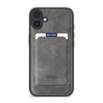 Detachable for iPhone 16 Wallet Case with Card Holder, Magnetic PU Leather Credit Card Bag Protective Cover for iPhone 16 Support Wireless Charging, Gray