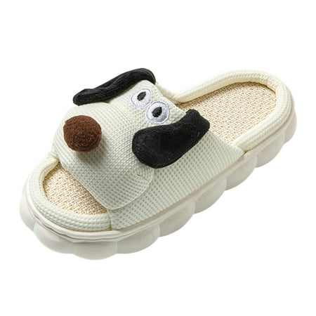

OJSFQUFP Slippers for Women Linen Four Seasons Home Unisex Cotton Slippers Memory Foam House Slippers for Women Travel Slippers Fun Slippers White 38