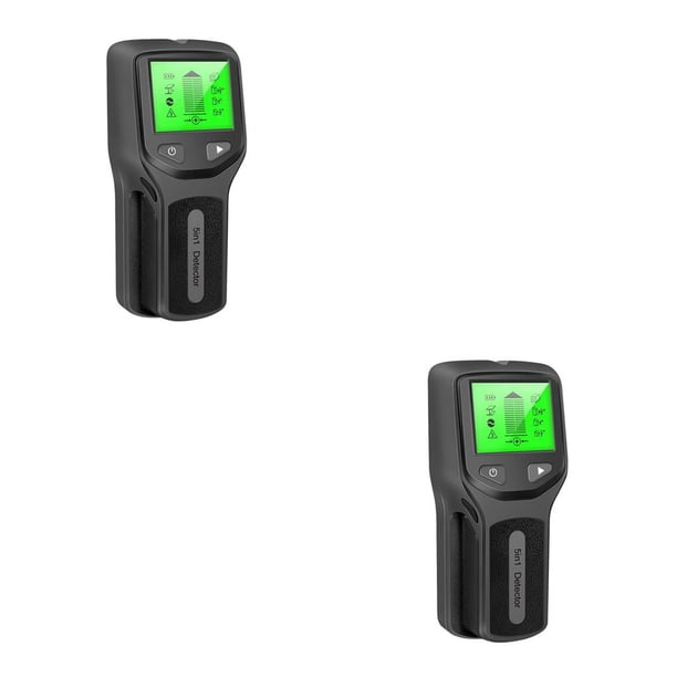 Bearachild 5 in 1 Stud Wood Scanner Wire Metal Pipe LCD Detector Wall Sensor 2piezas Negro