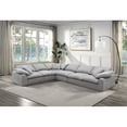 thumbnail image 3 of ACME Furniture Naveen Upholstered Fabric Sectional Sofa with 6 Pillows in Gray, 3 of 8