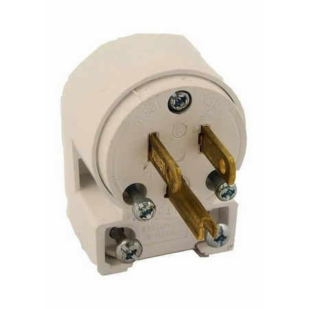 Leviton 515AN Plug, Angle 5-15P 15 Amp 125 Volt Commercial Office Grade - White