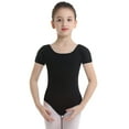 thumbnail image 1 of Aislor Filles Enfants Manches Courtes Coton Extensible Ballet Danse Gymnastique Justaucorps Tenue de Danse Noir 4, 1 of 7