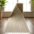 thumbnail image 1 of Custom Size Indoor/Outdoor Runner-Choose Your Length-Sturl Beige & Blue Flat-Weave Nordic Diamond Pattern 31 Inch Wide x 50 Feet Long Runner (31" x 50' Runner) Rug, 1 of 5