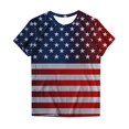 thumbnail image 4 of BRGZLK Womens 4Th Of July T-Shirts Trendy Independence Day Flag Print Tee Loose Round Neck Short Sleeves Novelty Holiday Shirt Multicolor XXL, 4 of 4