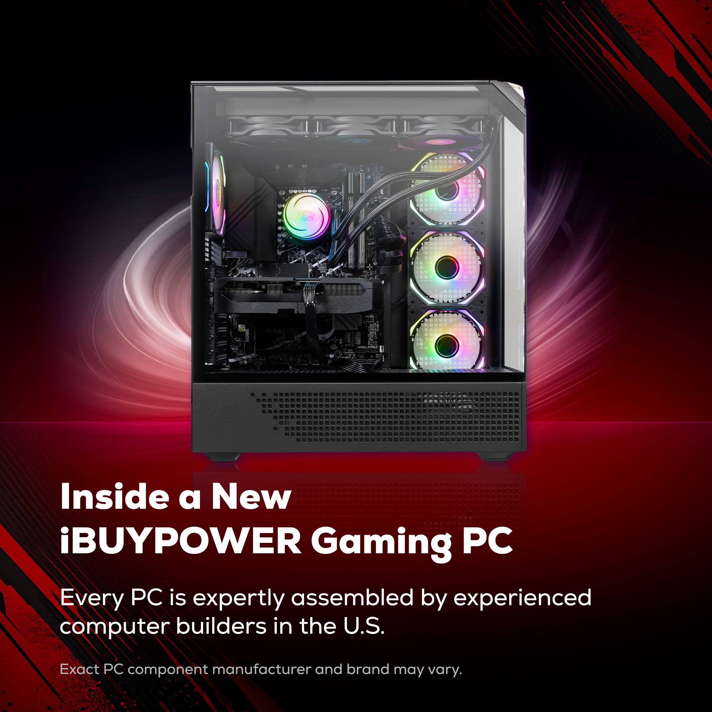 iBUYPOWER Element Pro Gaming PC Desktop, AMD Ryzen 7 7800X3D, NVIDIA GeForce RTX 5070 12GB, 32GB DDR5 RGB RAM, 1TB NVMe SSD, EPBA7N5701