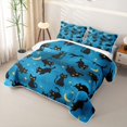 thumbnail image 3 of jejeloiu Kawaii Black Cat Quilt Full Kids,Galaxy Starry Sky Full Bedspread Sets For Girls,3pcs, 3 of 7