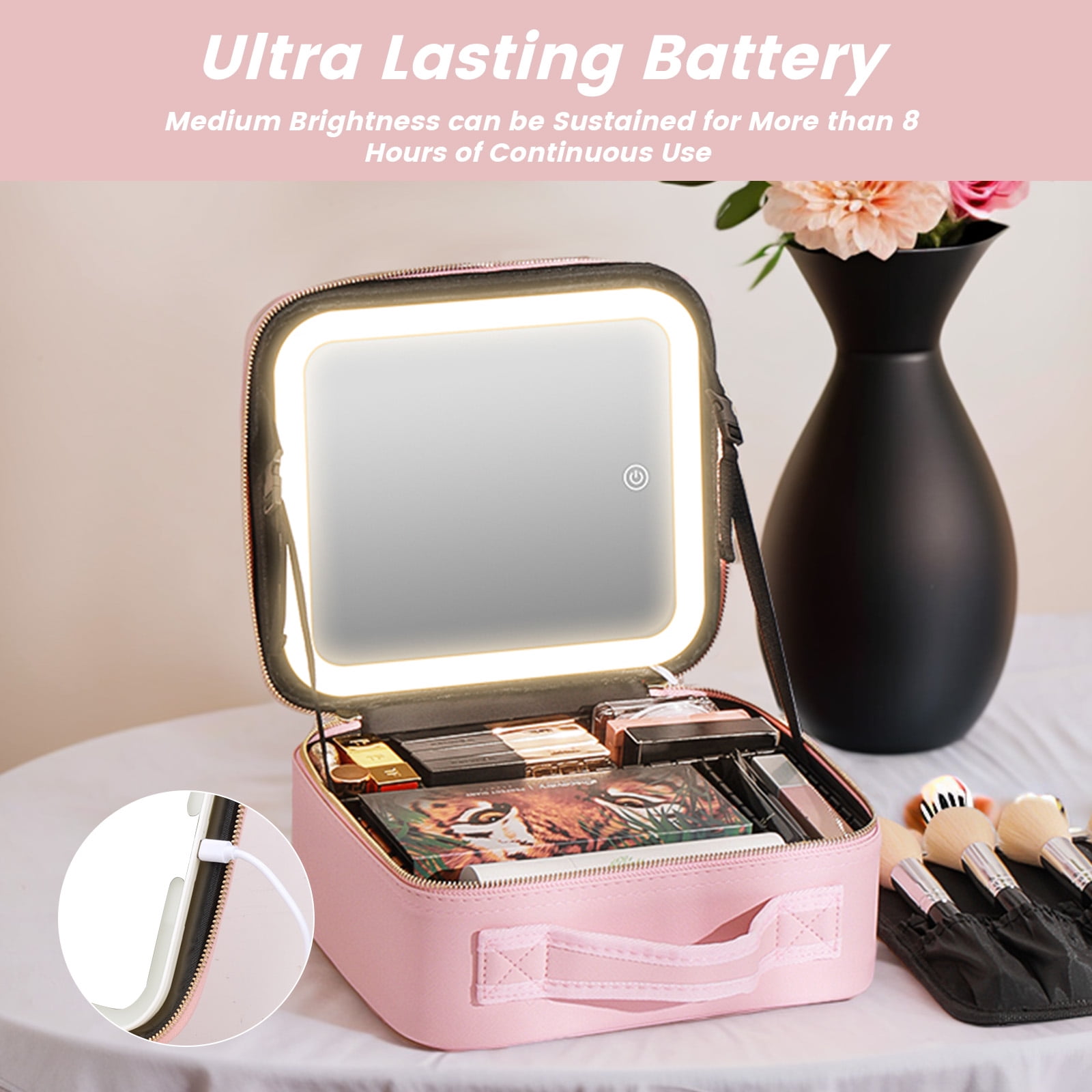 Small Makeup Bag For Purse Mirror Mini Pouch Travel Organizer Cosmetic Case  | eBay