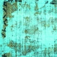 thumbnail image 1 of Ahgly Company Indoor Square Abstract Turquoise Blue Modern Area Rugs, 3' Square, 1 of 4
