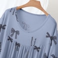 thumbnail image 4 of Nightgown for Women Cotton Long Night Gown Short Sleeve Nightdress Sleepshirt Soft Sleepwear Blue XXL, 4 of 5