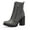 GREY/PU, variant on Women's Silverado Chunky Heel Ankle Boots Lace Up Combat Booties with Side Zipper