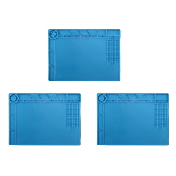 3X S-140 Magnetic Insulation Silicone Soldering Mat Magnetic Repair Mat, Heat Work Mat 932°F for Electronics