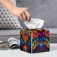 thumbnail image 6 of Fuzoiu Vibrant Psychedelic Eye Print Tissue Box Cover Holder, Square Leather Tissue Box,PU Leather Decorative Organizer for Tabletop, Bathroom, Car, Office, 6 of 7