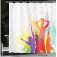 thumbnail image 4 of Ambesonne Retro Shower Curtain, Splashing Dancing Girls, 69"Wx84"L, Multicolor, 4 of 5