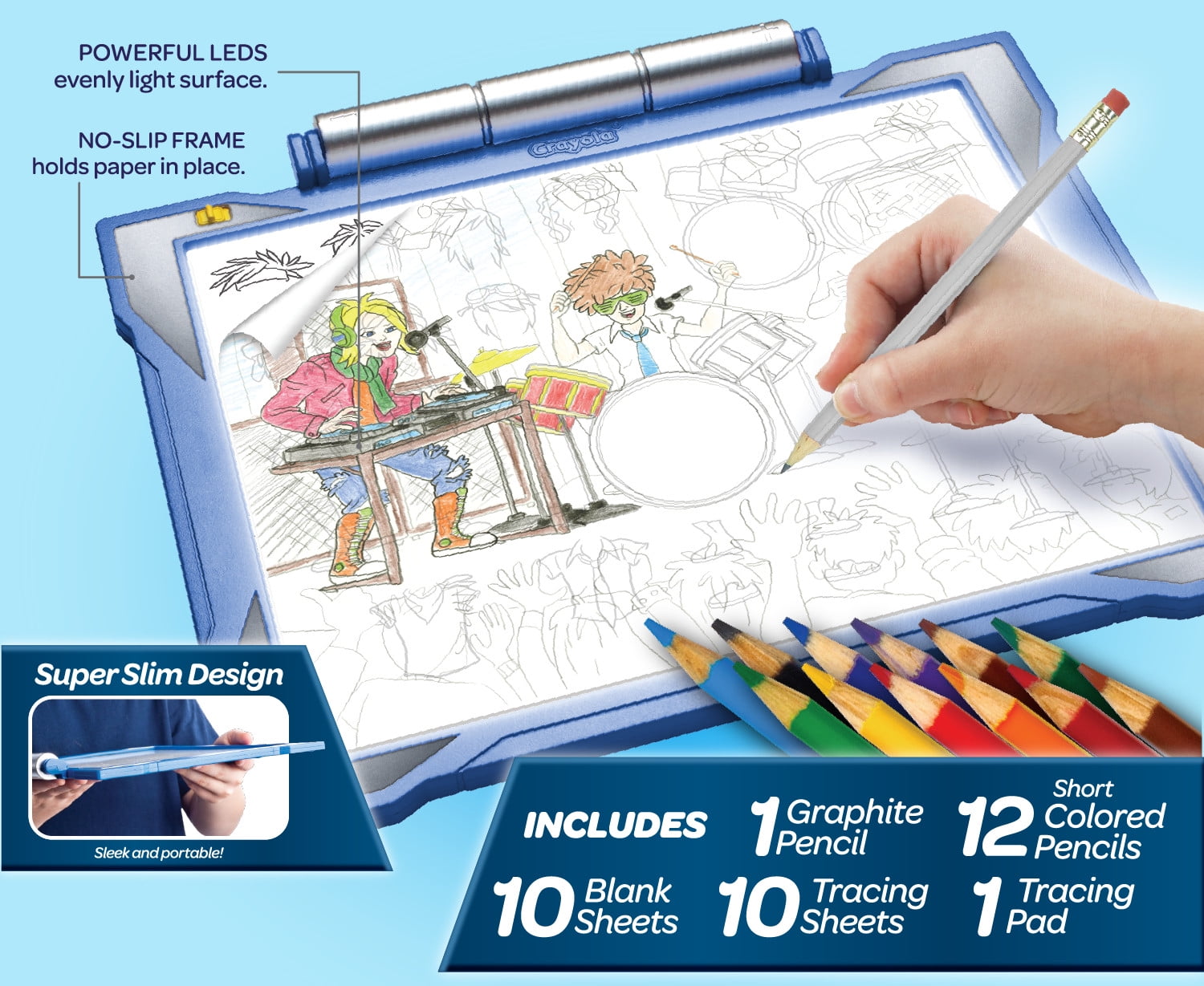 Crayola Light-Up Tracing Pad, Blue, School Supplies, Art Set, Gifts