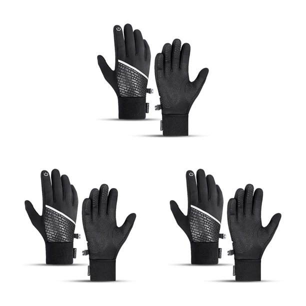 Greeniant 1 par de guantes de ciclismo cálidos, impermeables, protectores de manos para mujeres, clima frío, motocicleta, senderismo, equitación, M, Negro 3piezas Greeniant CBP182506