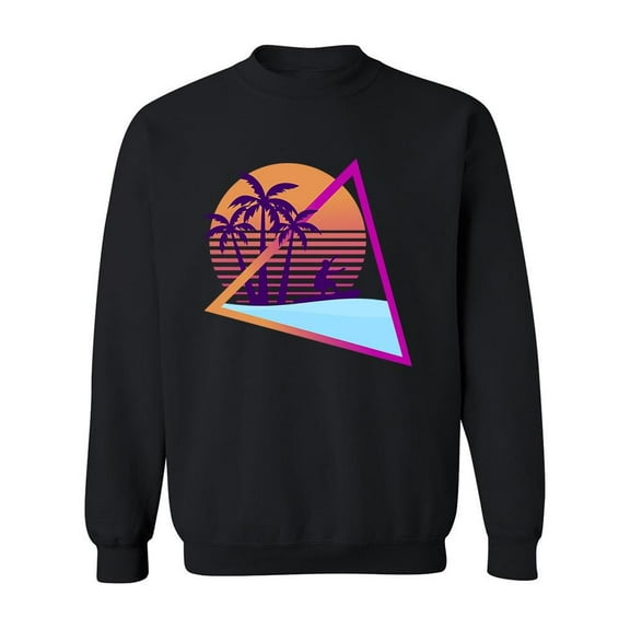 Vaporwave Retro Palms Sweatshirt Men -Image by Shutterstock, Male Medium