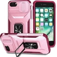 thumbnail image 1 of Funda para GANGXUN iPhone SE 2020/2022 - Soporte metálico, Función magnética, Rosa, 1 of 6