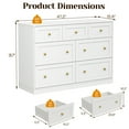 thumbnail image 2 of Heynemo Dresser for Bedroom with 7 Drawers, Wood Drawer Organizer for Bedroom, Living Room, Hallway, White, 2 of 9