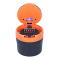 thumbnail image 3 of Car Ashtray Stainless Steel Container Smokeless Blue LED Light with Builtin Battery Universal(Orange ), 3 of 9