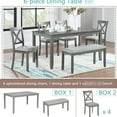 thumbnail image 4 of Rectangular 6-piece Wood Dining Set / Comfortable Seating, Ideal for Hosting, 4 of 7