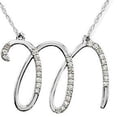 thumbnail image 1 of Pendentif Initial « m » en Diamant Collier 18 Po Or Blanc 14 K, 1 of 2