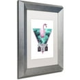 thumbnail image 2 of Trademark Fine Art 'Miami Flamingo' Canvas Art by Robert Farkas, White Matte, Silver Frame, 2 of 4