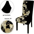 thumbnail image 2 of Abstract Wild Flower Dining Chair Covers Set of 4 Wild Flowers on a Black in Graphic Style Parson Chair Slipcover Removable Washable Chair Protector, 2 of 5
