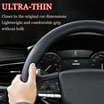 thumbnail image 2 of Nappa Leather Steering Wheel Cover, 15 inch D-Shaped Anti-Slip Breathable Steering Wheel Protector, Car Interior Accessories for Men Women, Black, 2 of 9