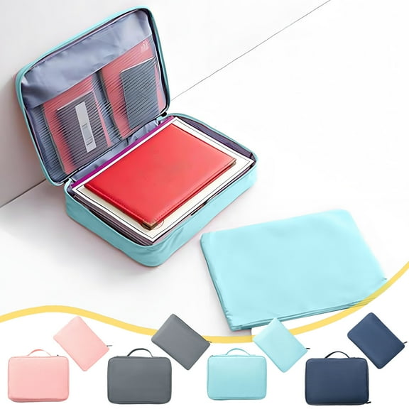Back to School Savings! Djunllk Laptop Bag for Women Men - 9.45" x 13.39" Multi-Layer Organizer Bag Laptop Sleeve, Multifunctional Handbag Tablet Sleeve Bag for Student, School Supplies