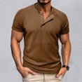thumbnail image 2 of Rhuody t shirts for men Short Sleeve Round neck Tee Shirts Shirt Solid Colour Sports Tops Clothings Khaki 2XL, 2 of 6
