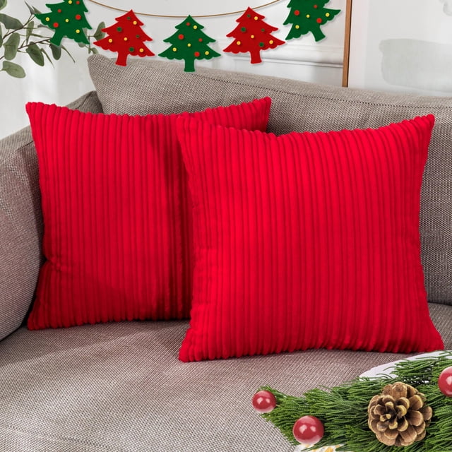 Fundas de almohada de terciopelo UGASA, 50 x 50 cm, rojas, 2 unidades