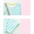thumbnail image 6 of Emy Dola Little Girl's Summer Dresses Cotton Short Sleeve A-Line Striped Jersey Dress With Cute 3D Cat Pocket Toddler Midi Casual Sundress, 6 of 7