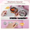 thumbnail image 2 of INFANS Kids Kitchen, Wooden Pretend Playset with Adjustable Heights Realistic Sounds Ice Maker Microwave Oven, Toddler Cooking Toy Gift for Boys Girls Aged 3+, 2 of 10
