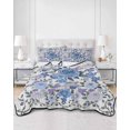 thumbnail image 2 of Twin XL Quilt Bedding Set, Boho Blue Flower Reversible Summer Quilt 3 Pieces, Spring Watercolor Country Floral Plant Lightweight Bedspreads Coverlets with 2 Pillow Shams for All Seasons, 2 of 5