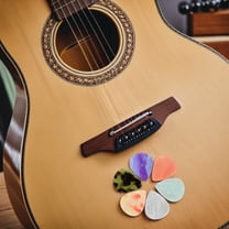 TABLZONE 6-Pack Assorted Color Resin Guitar Picks for Acoustic, Electric, and Bass Guitars and Comfortable